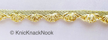 Gold / Silver Shimmer Shell Pattern Scallop Thread Trim With Sequins, Approx. 15mm, Thread Trim